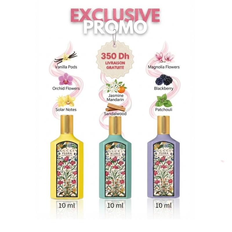 Pack Gucci Flor Orchid+Jasmine+Magnolia 30ML