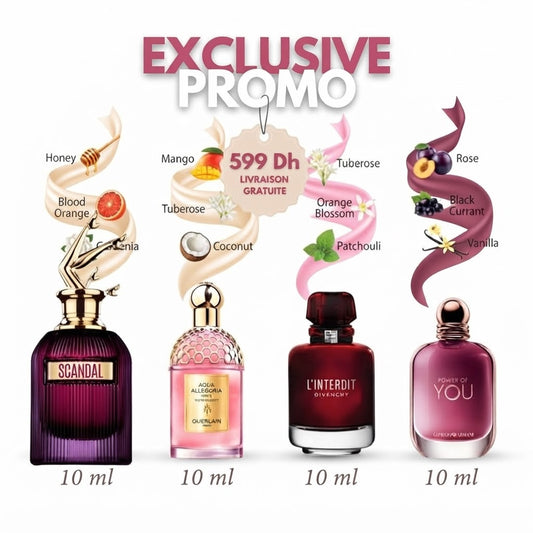 Pack Scandal intense+FloraBloom+L’interdit+power of you 40ML