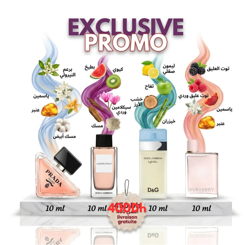 Pack Prada+l’imperatrice+Light blue+Burburry her 40ML
